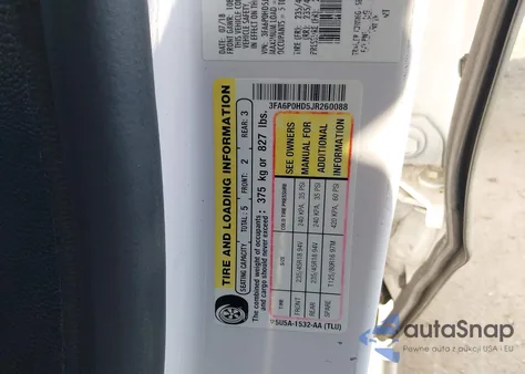 2018 Ford Fusion Se z USA, uszkodzony, nr VIN 3FA6P0HD5JR260088